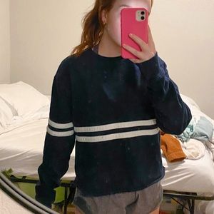Blue & White Striped Brandy Melville Crewneck